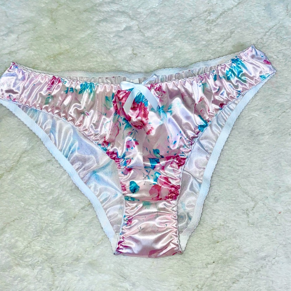 Floral Satin Bikini Panties